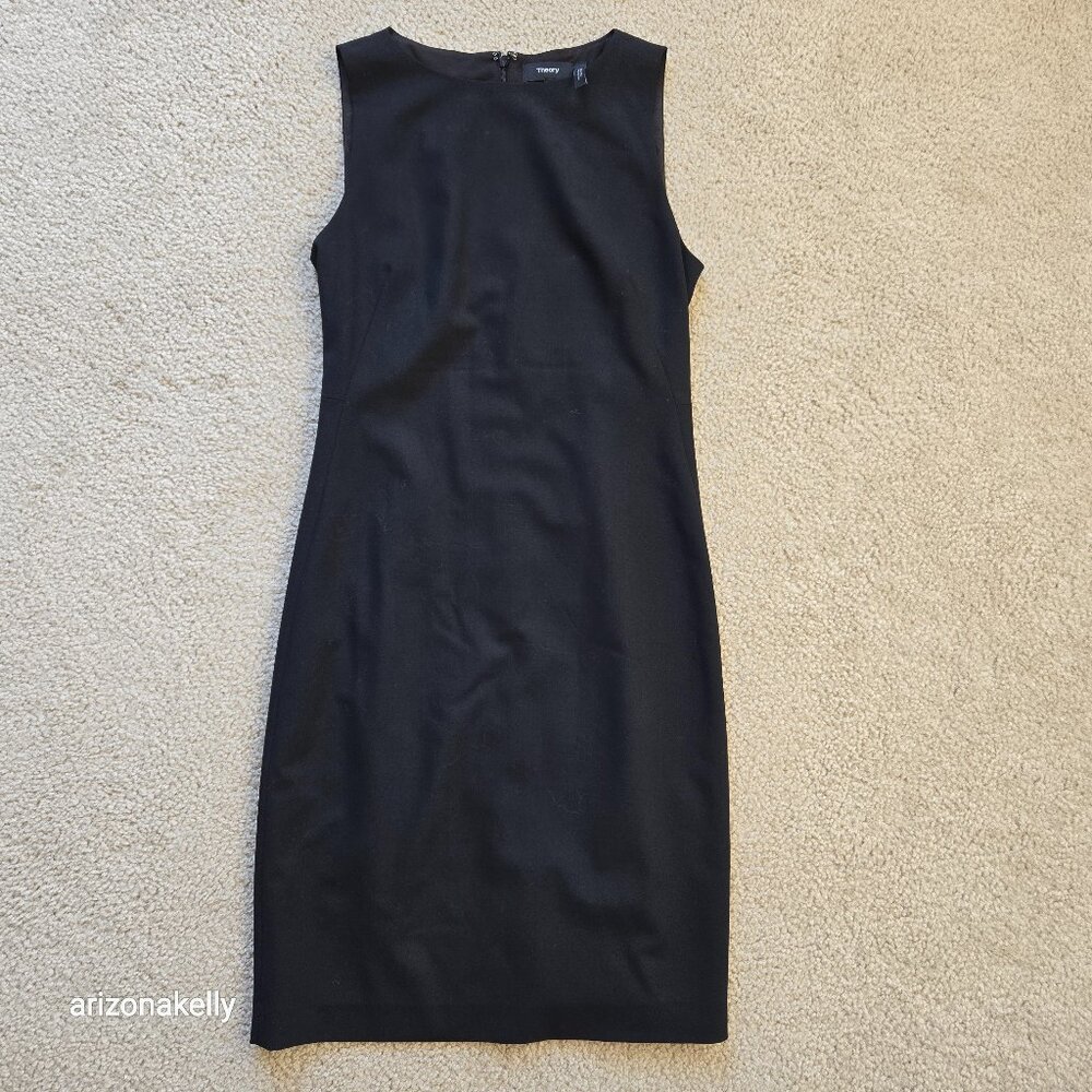 Theory Wool Sheath Dress BLACK